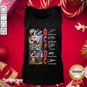 Hot AC DC Angus Young Brian Johnson Phil Rudd Malcolm Young Cliff Williams Signatures Tank Top - Design By Refinetee.com