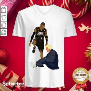 Hot Allen Iverson Steps Over Donald Trump V-neck - Design By Refinetee.com
