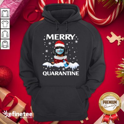 Hot Dog Dachshund Face Mask Merry Christmas Quarantine Sweat Hoodie - Design By Refinetee.com