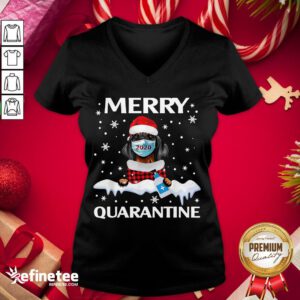 Hot Dog Dachshund Face Mask Merry Christmas Quarantine Sweat V-neck - Design By Refinetee.com