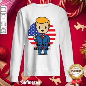 Hot I Won The Election Trump To The World American Flag Sweatshirt - Design By Refinetee.com