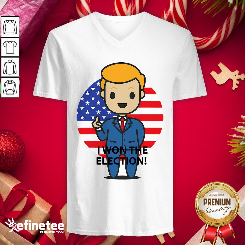 Hot I Won The Election Trump To The World American Flag V-neck - Design By Refinetee.com Hot I Won The Election Trump To The World American Flag V-neck - Design By Refinetee.com