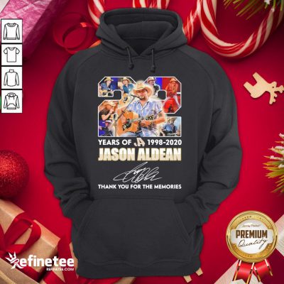 Hot Jason Aldean 22 Years Of 1995 2020 Thank You For The Memories Signatures Hoodie - Design By Refinetee.com