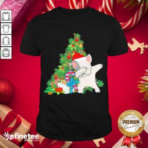 Hot Pug Dabbing Santa Christmas Tree Shirt- Design By Refinetee.com
