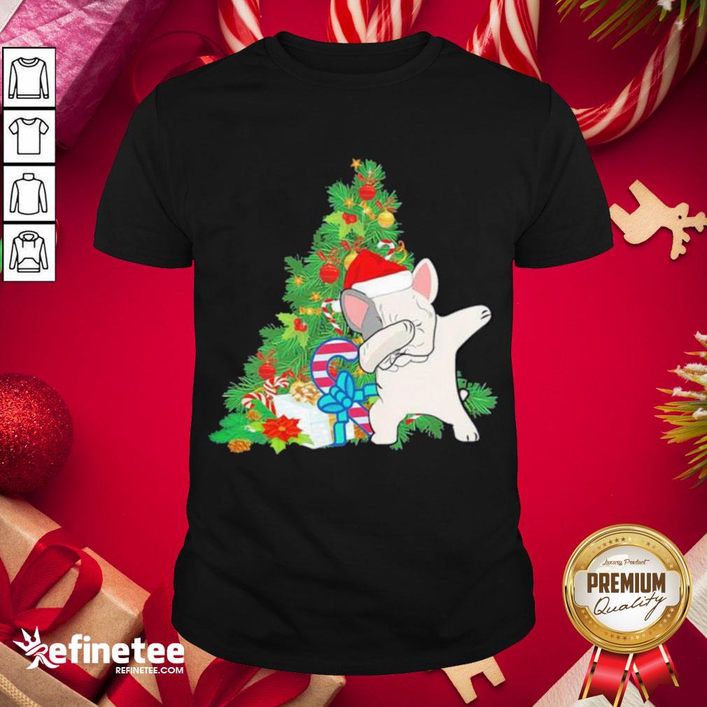 Hot Pug Dabbing Santa Christmas Tree Shirt- Design By Refinetee.com
