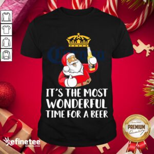 Hot Santa Claus Drinking Corona Extra Its The Most Wonderful Time For A Beer Shirt- Design By Refinetee.com