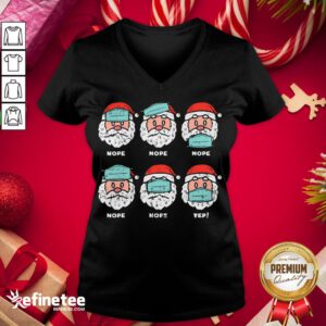 Hot Santa Face Mask Funny Christmas Xmas Quarantine Pajamas Gift V-neck - Design By Refinetee.com