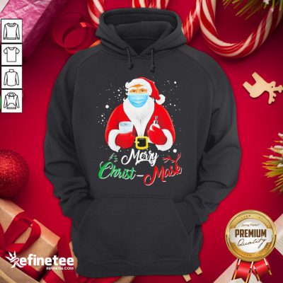 Hot Santa Face Mask Merry Christmas 2020 Quarantine Hoodie - Design By Refinetee.com