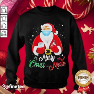 Hot Santa Face Mask Merry Christmas 2020 Quaran- Design By Refinetee.com tine Sweatshirt