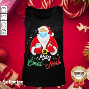 Hot Santa Face Mask Merry Christmas 2020 Quarantine Tank-Top - Design By Refinetee.com