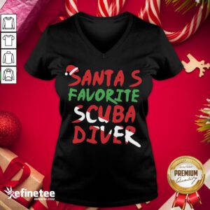 Hot Santa's Favorite Scuba Diver V-neck - Design By Refinetee.com