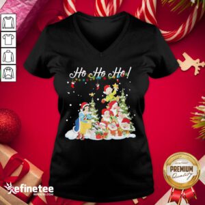 Hot Snow White The Seven Dwarfs Santa Ho Ho Ho Christmas V-neck - Design By Refinetee.com