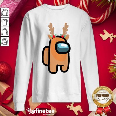 Lovely Among Us Reindeer Christmas 2020 Sweatshirt - Design By Refinetee.com