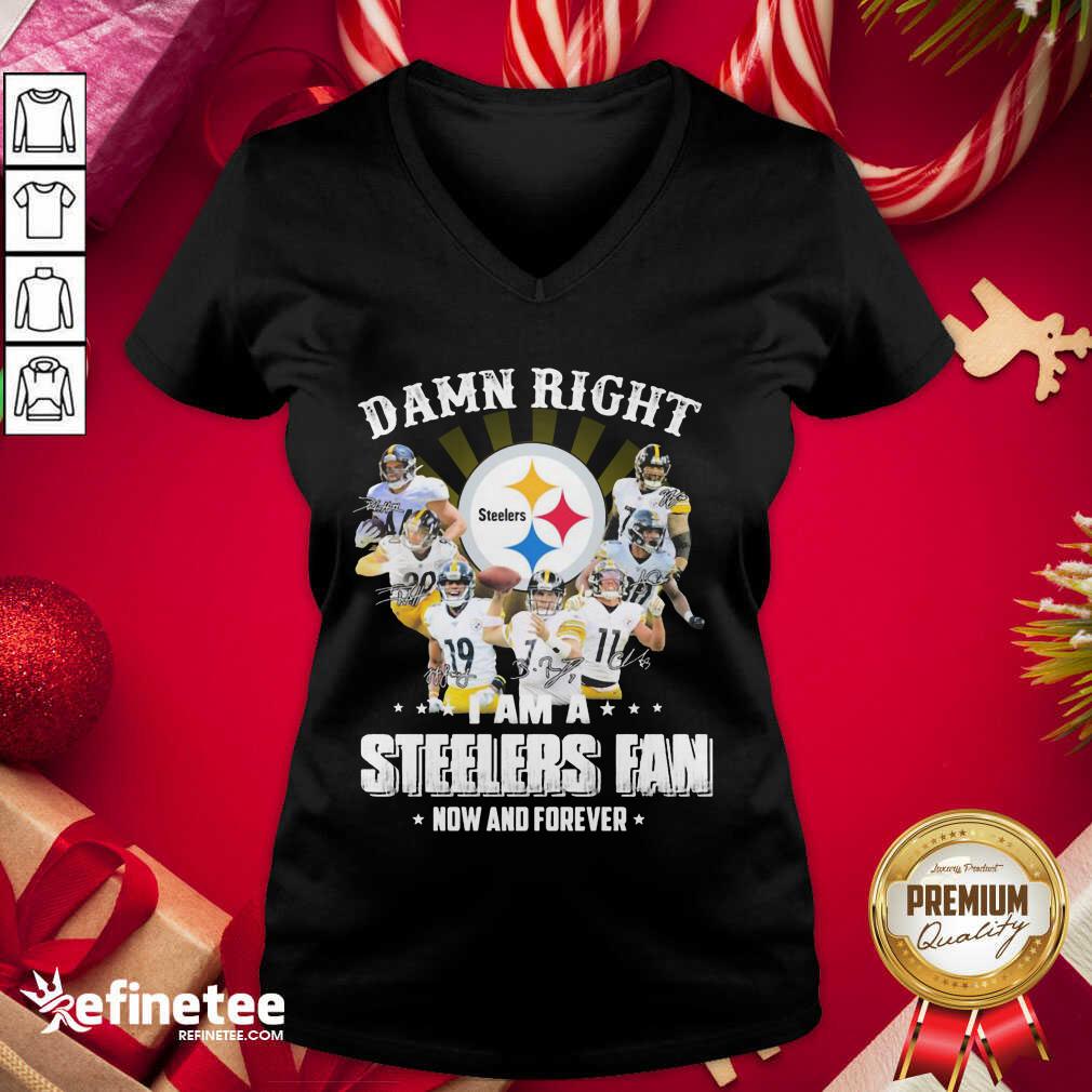 Lovely So Damn Right I Am A Pittsburgh Steelers Fan Now And Forever Signature V-neck - Design By Refinetee.com So Damn Right I Am A Pittsburgh Steelers Fan Now And Forever Signature V-neck - Design By Refinetee.com