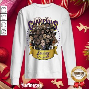 Nice 2020 NBA Champions Los Angeles Lakers 17 Champs Cartoon Sweatshirt - Design By Refinetee.com