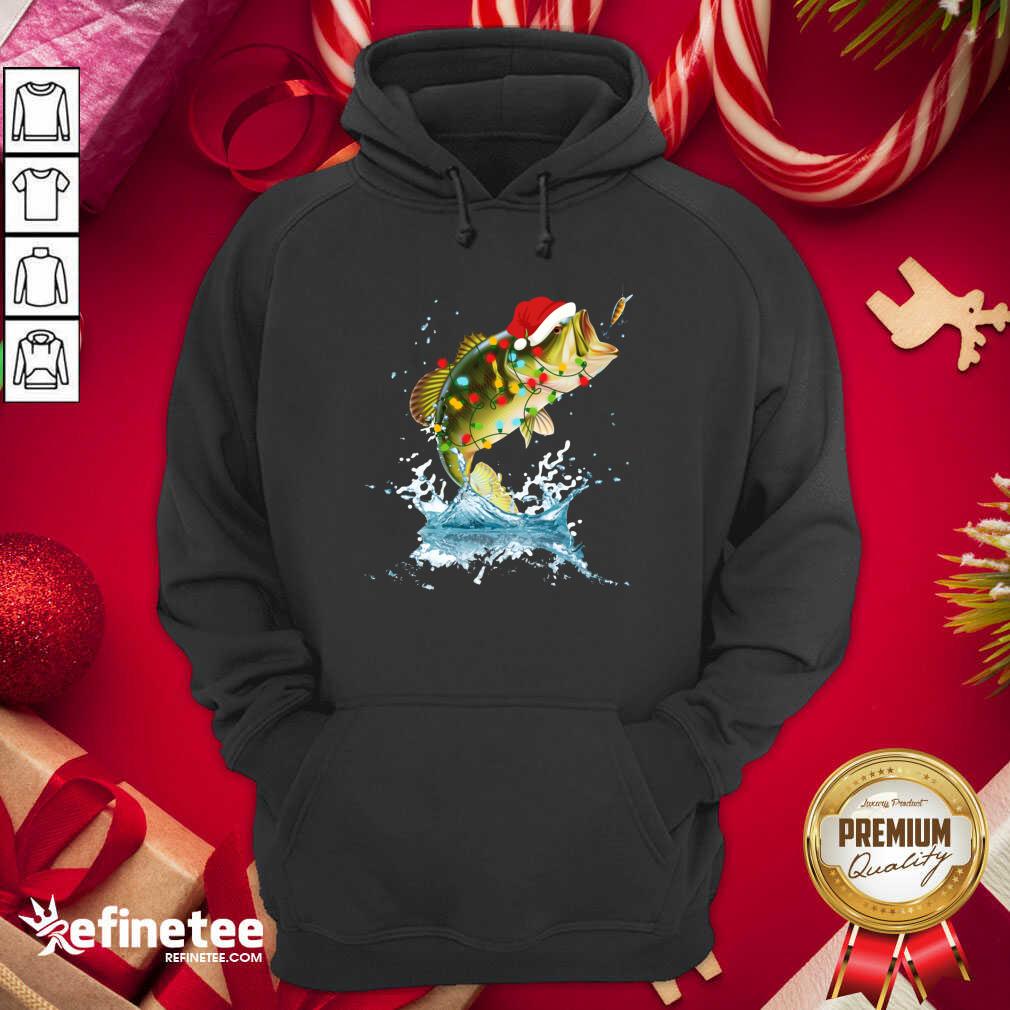 Nice Bass Fishing Santa Hat Christmas Pajama Fishermen Fish Fishing Lover Hoodie - Design By Refinetee.com Bass Fishing Santa Hat Christmas Pajama Fishermen Fish Fishing Lover Hoodie - Design By Refinetee.com