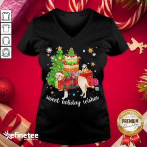 Nice Labrador Retriever Santa Sweet Holiday Wishes Christmas V-neck - Design By Refinetee.com