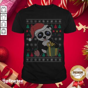 Nice Panda Bear Ugly Christmas Xmas Shirt- Design By Refinetee.com