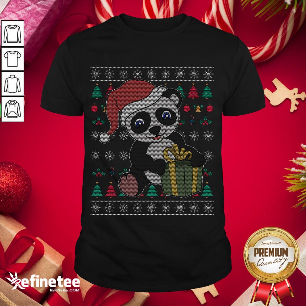 Nice Panda Bear Ugly Christmas Xmas Shirt- Design By Refinetee.com