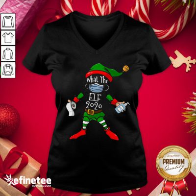 Nice What The Elf 2020 Funny Christmas Matching Pajamas Family V-neck- Design By Refinetee.com