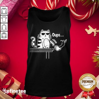 Official Cat Oups Coffee Tank-Top - Design By Refinetee.com