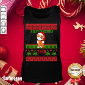 Official Cat Wearing Merry Christmas 2020 Xmas Day 2020 Tank-Top - Design By Refinetee.com