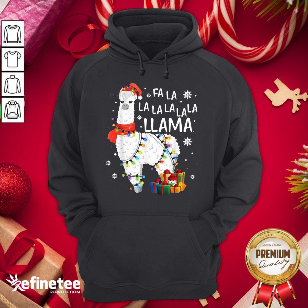 Official Fa La La Llama Christmas Hoodie - Design By Refinetee.com Official Fa La La Llama Christmas Hoodie - Design By Refinetee.com