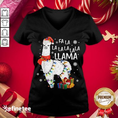 Official Fa La La Llama Christmas V-neck - Design By Refinetee.com