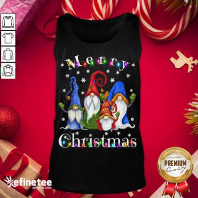 Official Gnome Christmas Pajamas Garden Gnome Merry Christmas Sweater Tank-Top - Design By Refinetee.com
