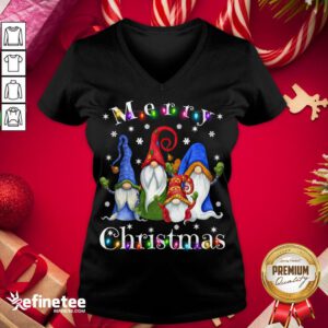 Official Gnome Christmas Pajamas Garden Gnome Merry Christmas Sweat- Design By Refinetee.com er V-neck