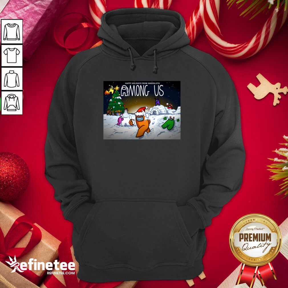 Official Holidays from Innersloth Among Us Christmas Hoodie - Design By Refinetee.com Official Holidays from Innersloth Among Us Christmas Hoodie - Design By Refinetee.com