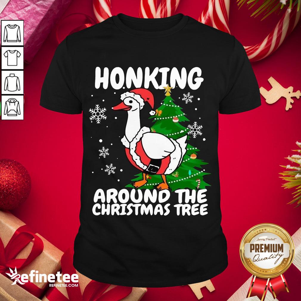 Official Honking Around The Christmas Tree Duck Noel Trending Shirt- Design By Refinetee.com