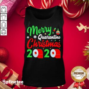 Official Merry Quarantine Christmas 2020 Funny Pajamas Gift Tank-Top - Design By Refinetee.com