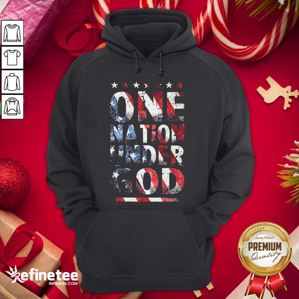 Official One Nation Under God Proud American Flag Stars Patriotic Hoodie - Design By Refinetee.com Official One Nation Under God Proud American Flag Stars Patriotic Hoodie - Design By Refinetee.com