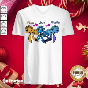 Official Peace Love Turtles V-neck - Design By Refinetee.com