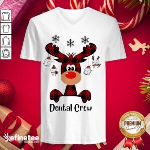 Official Reindeer Dispatcher Dental Crew Christmas V-neck - Design By Refinetee.com