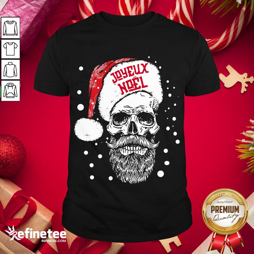 Official Santa Skull Joyeux Noel Shirt- Design By Refinetee.com