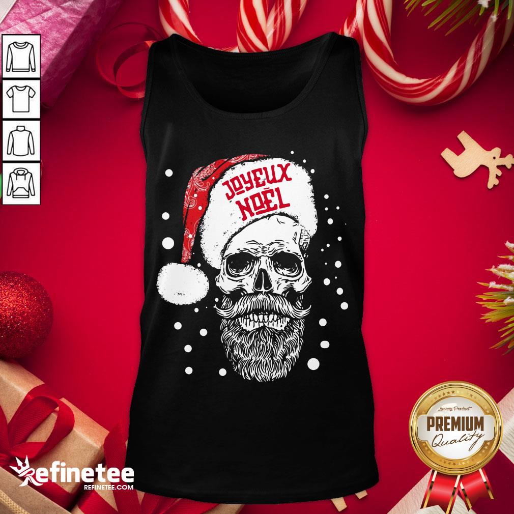 Official Santa Skull Joyeux Noel Tank-Top - Design By Refinetee.com Official Santa Skull Joyeux Noel Tank-Top - Design By Refinetee.com