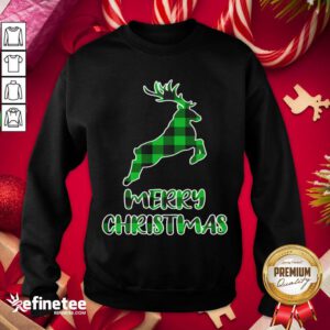 Official Xmas With Buffalo Plaid Deer Sweatshirt- Design By Refinetee.com