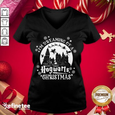 Original I'm Dreaming Of A Hogwarts Christmas V-neck- Design By Refinetee.com