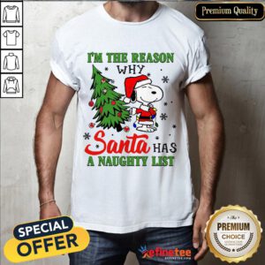 Original Snoopy Santa I’m The Reason Why Santa Has A Naughty List Merry Christmas Shirt - Design By Refinetee.com