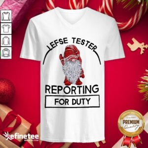 Perfect Gnome Lefse Tester Reporting For Duty V-neck - Design By Refinetee.com