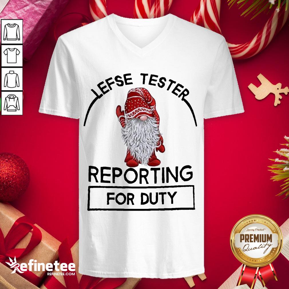 Perfect Gnome Lefse Tester Reporting For Duty V-neck - Design By Refinetee.com Perfect Gnome Lefse Tester Reporting For Duty V-neck - Design By Refinetee.com