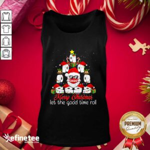 Perfect Merry Christmas Let The Good Time Roll Santa Face Mask 2020 Toilet Paper Xmas Tree Tank Top - Design By Refinetee.com