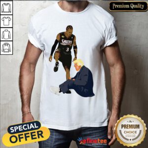 Premium Allen Iverson Steps Over Donald Trump Funny Shirt- Design By Refinetee.com