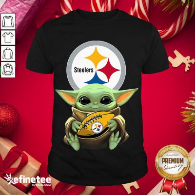 Premium Baby Yoda Hug Pittsburgh Steelers Shirt- Design By Refinetee.com
