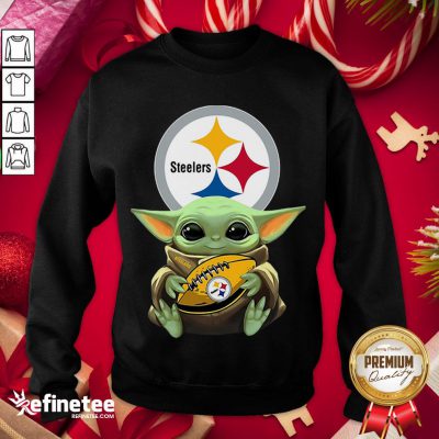Premium Baby Yoda Hug Pittsburgh Steelers Sweatshirt - Design By Refinetee.com