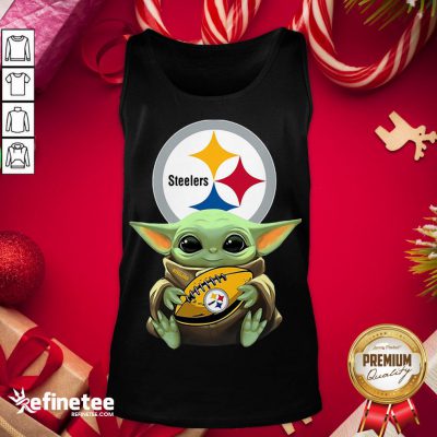 Premium Baby Yoda Hug Pittsburgh Steelers Tank-Top - Design By Refinetee.com