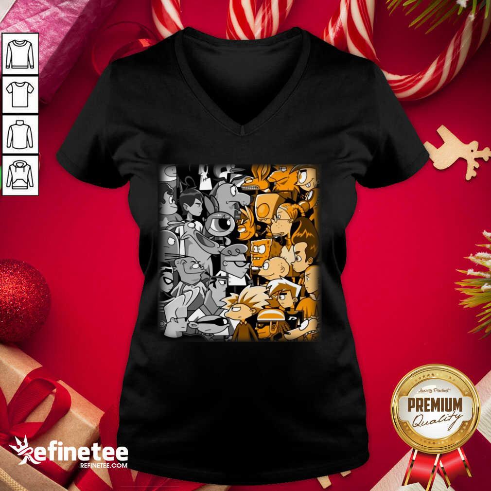 Premium Cartoon Network Vs Nickelodeon V-neck - Design By Refinetee.com Cartoon Network Vs Nickelodeon V-neck - Design By Refinetee.com