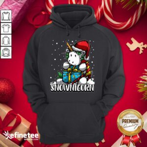 Premium Cute Snownicorn Unicorn Christmas Gift Idea Hoodie - Design By Refinetee.com